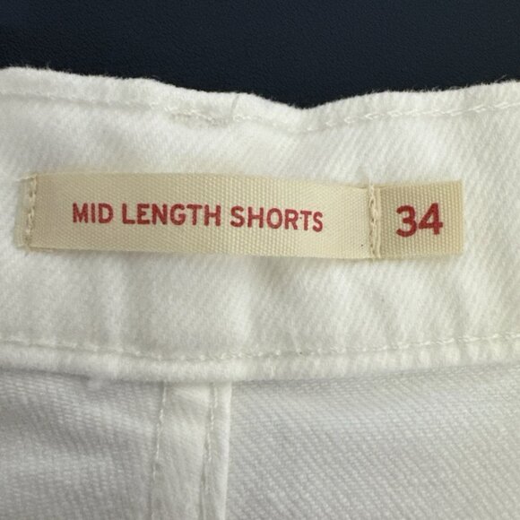 Levi’s Women's 34 Mid Length Midrise Denim Shorts Stretch Off White NWT 0605 - Picture 9 of 14